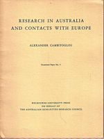 RESEARCH IN AUSTRALIA AND CONTACTS WITH EUROPE, An Archaeologist's Viewpoint