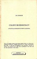 COLONY OR DEMOCRACY, A Political Sociology of New Caledonia