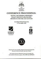 MINING AND MINERAL RESOURCE POLICY ISSUES IN ASIA-PACIFIC, Prospects for the 21st Century