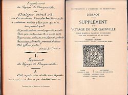 SUPPLEMENT AU VOYAGE DE BOUGAINVILLE, publié d'après le manuscrit de Léningrad