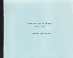 FREMANTLE REGISTER OF SHIPS BEFORE 1900