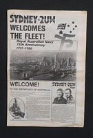 ROYAL AUSTRALIAN NAVY 75TH ANNIVERSARY 1911-1986 - SYDNEY 2UW,  WELCOMES THE FLEET!