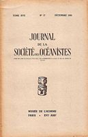 JOURNAL DE LA SOCIETE DES OCEANISTES  Tome XVII / No. 17