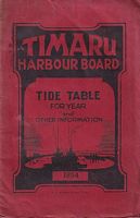 TIMARU HARBOUR BOARD, 1934 - Tide table for year and other information