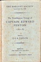THE TROUBLESOME VOYAGE OF CAPTAIN EDWARD FENTON 1582-83