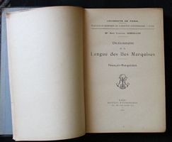 DICTIONNAIRE DE LA LANGUE DES ILES MARQUISES - Fran&ccedil;ais - Marquisien