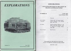 FRENCH-AUSTRALIAN RELATIONS IN THE PACIFIC DURING BILL HAYDEN'S TERM AS MINISTER FOR FOREIGN AFFAIRS, 1983-1988  (in Explorations No. 34)