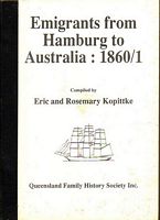 EMIGRANTS FROM HAMBURG TO AUSTRALIA: 1860/1