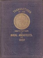 TRANSACTIONS OF THE INSTITUTION OF NAVAL ARCHITECTS.  Volume LXXII - 1930