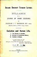 EVOLUTION AND HUMAN LIFE  (in Syllabus of a Course of three Lectures)