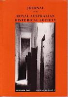 JOURNAL OF THE ROYAL AUSTRALIAN HISTORICAL SOCIETY - Vol. 88, Part 2, December 2002