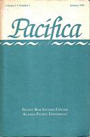PACIFICA - A Journal of Pacific and Asian studies - Volume 1, Number 1