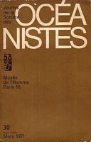 JOURNAL DE LA SOCIETE DES OCEANISTES,  Tome XXVII / No. 30
