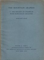 THE MOUNTAIN ARAPESH: V. The Record of Unabelin with Rorschach Analyses