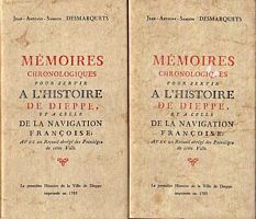 MEMOIRES CHRONOLOGIQUES POUR SERVIR A L'HISTOIRE DE DIEPPE et a celle de la Navigation Françoise  (in 2 volumes)