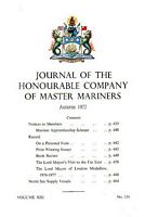JOURNAL OF THE HONOURABLE COMPANY OF MASTER MARINERS - Volume XIII, No. 151, Autumn 1977