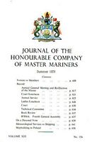 JOURNAL OF THE HONOURABLE COMPANY OF MASTER MARINERS - Volume XIII, No. 154, Winter 1978