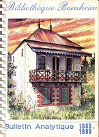 BIBLIOTHEQUE BERNHEIM - Bulletin Analytique 1986-1989