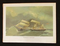 Windjammer:  BARQUE "HENRY"  (colour print)