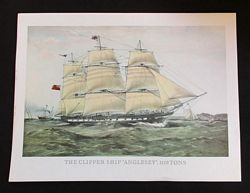 THE CLIPPER SHIP "ANGLESEY", 1150 TONS  (colour print)