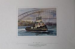 BAREKI - Working Tugboat  (colour print)