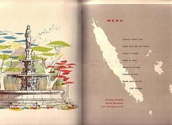 MENU - DINER offert le 27 Septembre 1963 en l'honneur de Monsieur Louis JACQUINOT, Ministre d'Etat charg&eacute; des D&eacute;partements et Territoires d'Outre-Mer  