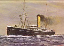 PRINT - Sunk by Japanese "WESTRALIA" 