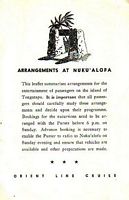 S.S. ORION CRUISE:  ARRANGEMENTS AT NUKU'ALOFA