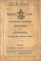 ORIENT LINE STEAMSHIPS BETWEEN ENGLAND AND AUSTRALIA - Schedule 1929/30  (No. 1)