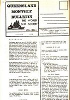 MONTHLY BULLETIN of the WORLD SHIP SOCIETY - Queensland Branch:   Volume 1