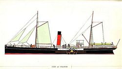 IRON PADDLE STEAMSHIP "CITY OF GRAFTON"