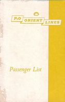 PASSENGER LIST - S.S. ORCADES:  Bombay to the United Kingdom, July 1964