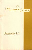 PASSENGER LIST - S.S. ORSOVA:  North America Pacific Seaboard for Southampton via Panama Canal, 1962
