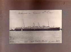POST CARD: R.M.S. ORSOVA, 1915