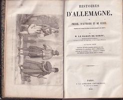 HISTOIRES D'ALLEMAGNE, de Prusse, d'Autriche et de Suisse