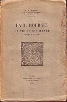 PAUL BOURGET, sa Vie et son Oeuvre jusqu'en 1889