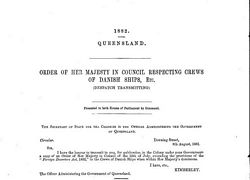 Despatch Transmitting ORDER OF HER MAJESTY IN COUNCIL RESPECTING CREWS OF DANISH SHIPS, Etc.