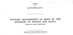 Orders in Council respecting TONNAGE MEASUREMENT OF SHIPS OF THE KINGDOMS OF SWEDEN AND HAYTI