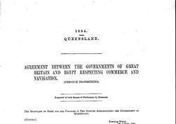 Despatch Transmitting AGREEMENT BETWEEN THE GOVERNMENTS OF GREAT BRITAIN AND EGYPT RESPECTING COMMERCE AND NAVIGATION