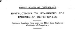 INSTRUCTIONS TO EXAMINERS FOR ENGINEERS' CERTIFICATES
