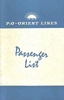 PASSENGER LIST -  HIMALAYA 1965