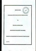 "IMPROVING THE EFFICIENCY OF TASMANIA'S PORT SYSTEM" - Report of the Tasmanian Port Policy Review Working Party