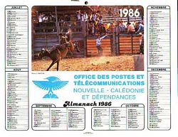 CALENDRIER / ALMANACH 1986 - NOUVELLE-CALEDONIE