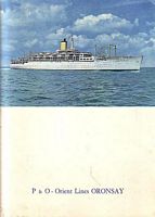 S.S. ORONSAY - Menu