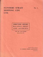 FLINDERS STRAIT SHIPPING COY. LTD - Directors' Report, Balance Sheet and Accounts: No. 4