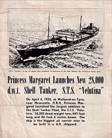 Princess Margaret Launches New 28,000 DWT Shell Tanker, S.T.S. VELUTINA