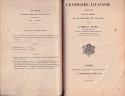GRAMMAIRE JAVANAISE, accompagnée de Fac-Simile et d'Exercices de Lecture