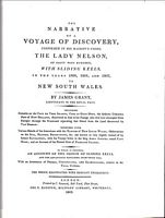 THE NARRATIVE OF A VOYAGE OF DISCOVERY PERFORMED IN HIS MAJESTY'S VESSEL THE LADY NELSON, of Sixty Tons Burthen, WITH SLIDING KEELS, in the Years 1800, 1801, and 1802, to NEW SOUTH WALES