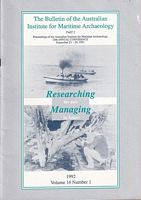 THE BULLETIN OF THE AUSTRALIAN INSTITUTE FOR MARITIME ARCHAEOLOGY - Volume 16, Number 1