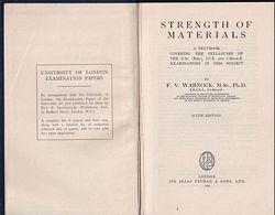 STRENGTH OF MATERIALS - A textbook covering the Syllabuses of the B.Sc. (Eng.) and I.Mech.E. Examinations in this Subject